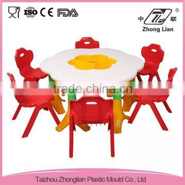 FDA/LFGB plastic school cheap coorful table and chairs kids