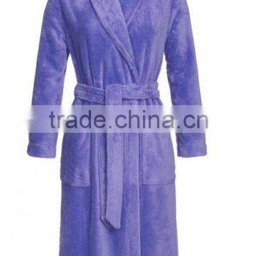 100% Polyester Coral Fleece Thick Robe/women towel robe/bathrobe/gown/ bath robe/Ultrasoft Plush Bath Robe for adult