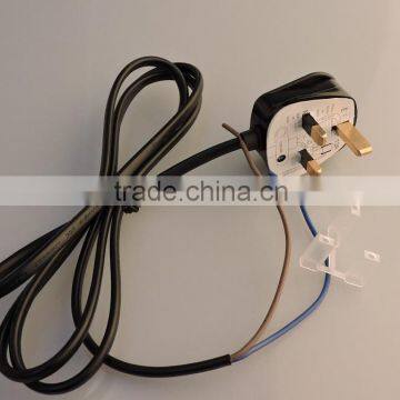 Black British Plug with BS 1363 H05VV-F 3G 0.75 AC power cord assembly plug U.K.Power Cord British standard