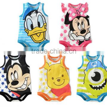 Baby fashion sleeveless baby rompers unisex baby animal romper for infant