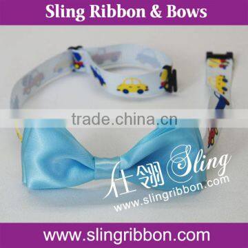 Blue Color Adjustable Neck Ribbon For Bow Ties