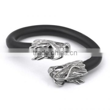 Stainless Steel Skull Hot Sale Leather Bracelets For Men(RB10220)