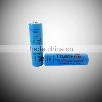 Original factory TrustFire Li/FeS2 AA 1.5V 2900mah Nimh battery nonrechargeable