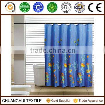 180cm*180cm waterproof polyestertropical fish printed shower curtain