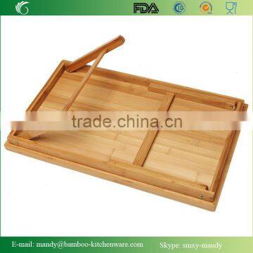Luxurious Bamboo Bed Tray for Breakfast ,Bamboo Laptop Desk With Foldable Legs photo-4
