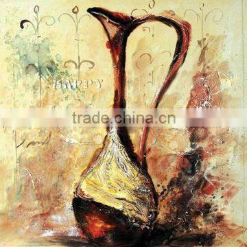 Handmade still life of bottle oil painting