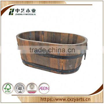 HOT SALE Decorative Accept OEM rustic hinging display wooden pickle barrel