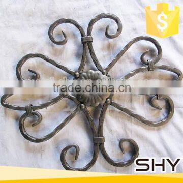 wrought iron component rosettes for fence gate panel