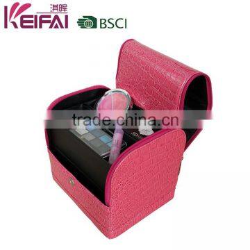 Large Size Beautiful Pink Crocodile Cosmetic Bag