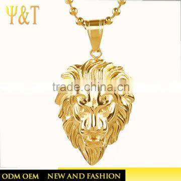 Fashion druzy gold plated jewlery lion head custom hip hop necklace pendants