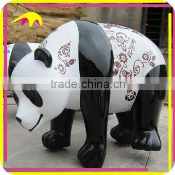 KANO6154 Cartoon Craft Fiberglass Sculpture Panda Statue