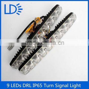 2016 hot sale white yellow daytime running light12v drl turn signal light