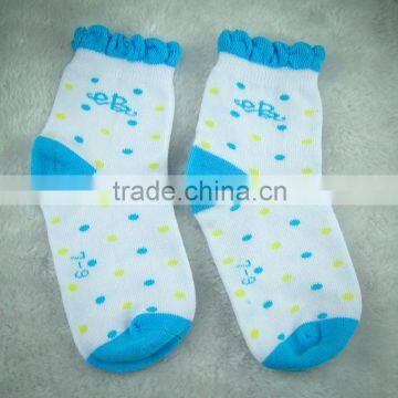 hot sale girls cartoon tube ankle socks factory custom blue color and drop style colorful new product