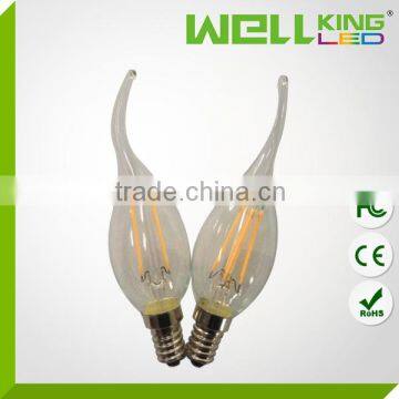 2014 New design 4W LED Filament Flame B35 E12 E14 lamp base