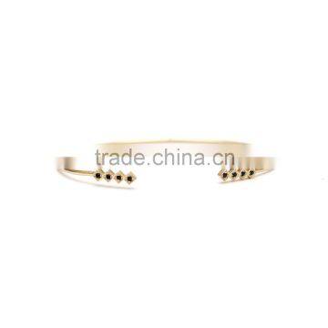 Trade assurance gold jewellery bangle design cz stone tiny bangle