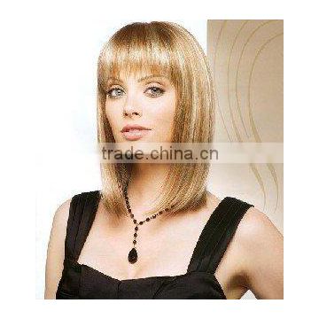 Choppy Fringe BobStyle Natural Look Blond Color Wigs