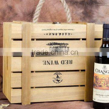 eco friendly cheap wooden wine box for sale,pine wood wooden wine box