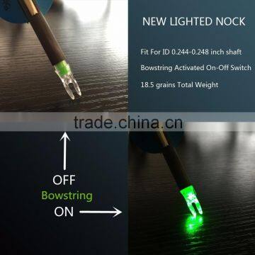 New Lighted nock bowstring activated different color for carbon arrow bow hunting