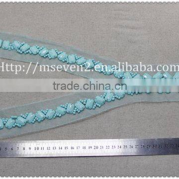 Wholesales Fancy Acrylic Beaded Collar Garment Accessories Ladies Fashion Beaded Neck Lace Collar Trim photo-2