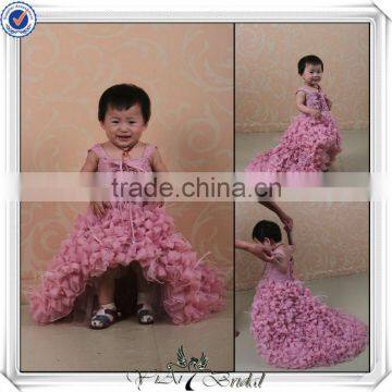 FF0004 Real sample Short Front And Long Back Baby Girl Wedding Dress