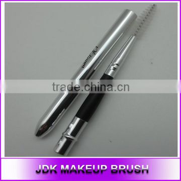 Retractable Mascara Makeup brush Bright Silver mascara wand, White Bristle hair Eyelash Mascara brushes with private label