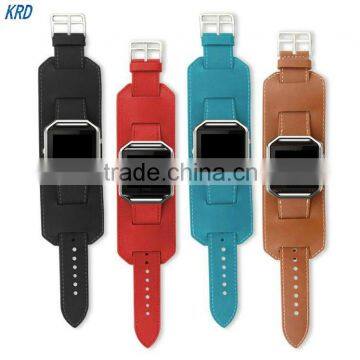 High Quality Cuff Bracelet Watchband Leather Strap For Fitbit Blaze Smart Watch