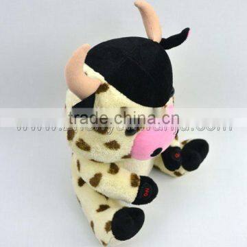 Stuffed White Dairy Cow&Educational Toys&round Mini Plush Cow photo-4