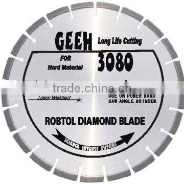 (GEEH)Laser welded segmented small diamond blade for long life cutting critically hard and dense material--GEEH