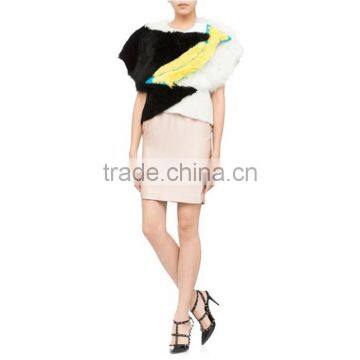 Top fashion women's multicolor 100% sheep full skin jacket