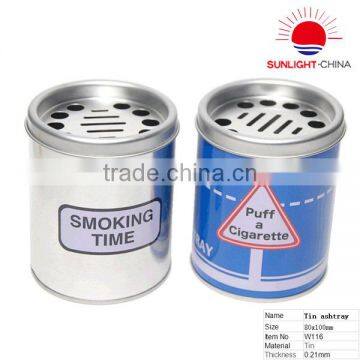 Round tin the ashtray cover punching smoke pot