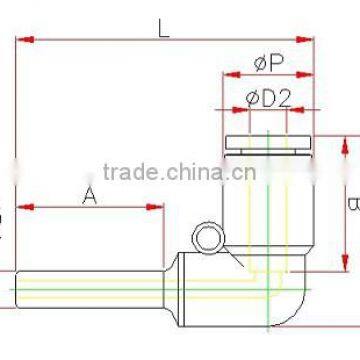 Plastic Tube Fitting, Plug in Elbow , Push in Tube FittingPLJ photo-2