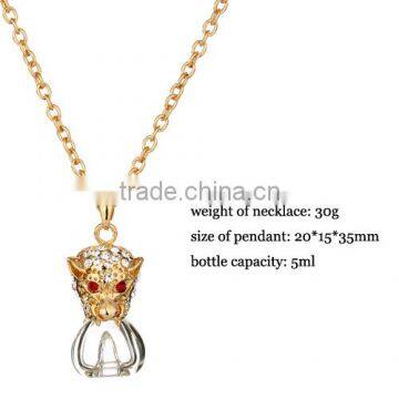 Leopard shaped Perfume bottle jewelry Necklace for women wholesale