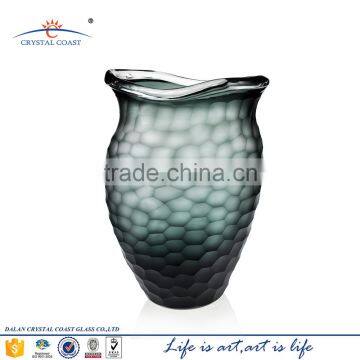 Wholesale tall mosaic grey glass flower container vase factory