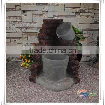Rustic Imitate Clay Pot on Brick Water Fountains photo-2