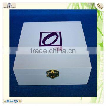 painted large square lock wooden packing box