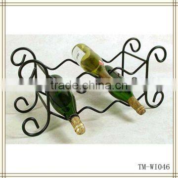 Metal wine bottle shelf