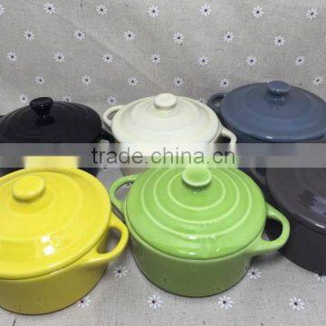 Stocked Ceramic Soup Pot Milk Pot Bakeware Bowl With Handle photo-2
