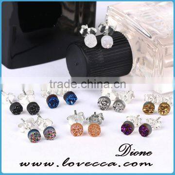 Druzy 925 Sterling Silver Earring, Gemstone Silver Jewellery Natural Turquoise Earring photo-6