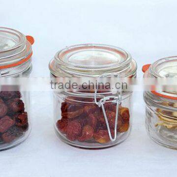 glass jar for spice with folding top