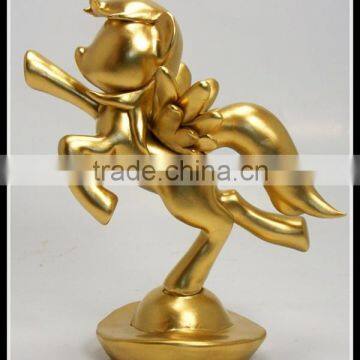 Custom 2016 new year souvenirs metal gold flying horse with wings