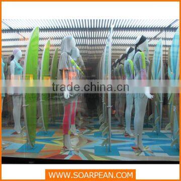 Fiberglass wholesale surfboard visual merchandising displays