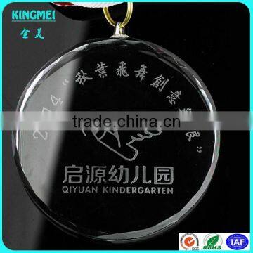 KM-XP09 2016 New Arrival Round Shape Small Glass Crystal Medal photo-2