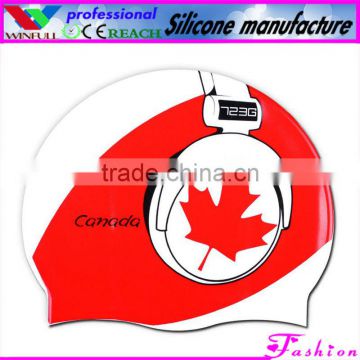 flag silicone swimming cap,silicone swimming caps