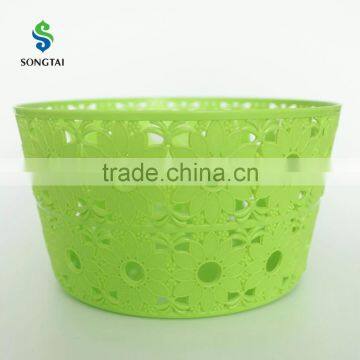 2016 new type pp circular plastic basket with sunflower