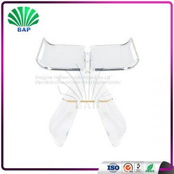 Transparent Crystal Living Room Stool Acrylic Piano Stool Luxury Glass 4 Legs Ottomans photo-2