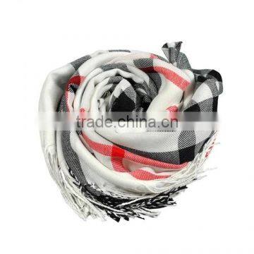 Factory Direct Winter Plaid Cotton Twill Scarf photo-2