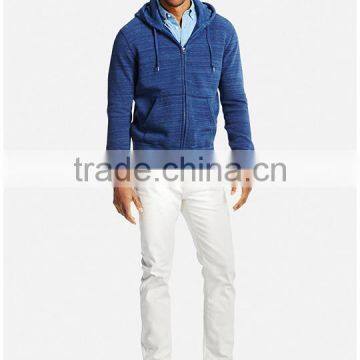 95/5 Cotton/Spandex Enzyme Wash YKK Zipper Hood Wholesale Plain Hoodies Men photo-4