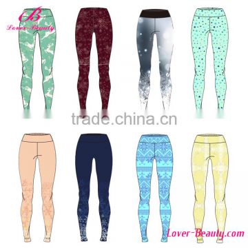 High Quality Print 92% Polyester 8% Spandex Custom Fitness Leggings