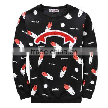 2016 all over printing long sleeve o-neck collar ment shirt