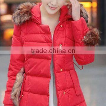 BHN9820 Long down Ladies Black Jacket fur collar down Casual winter Dresses